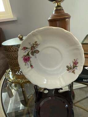 Vintage Royal Rose Fine China of Japan Floral Saucer with Pink Roses